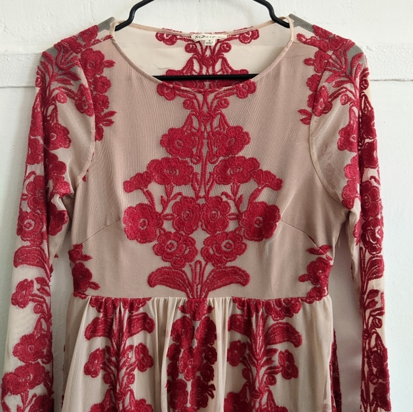 For Love & Lemons Red Lace Temecula Mini Dress - Picture 5 of 11